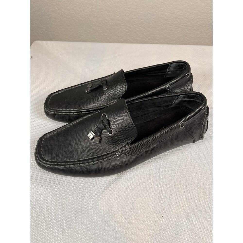 Calvin Klein Macon‎ Epi Black Leather Driving Moccasin Loafer Size 10.5